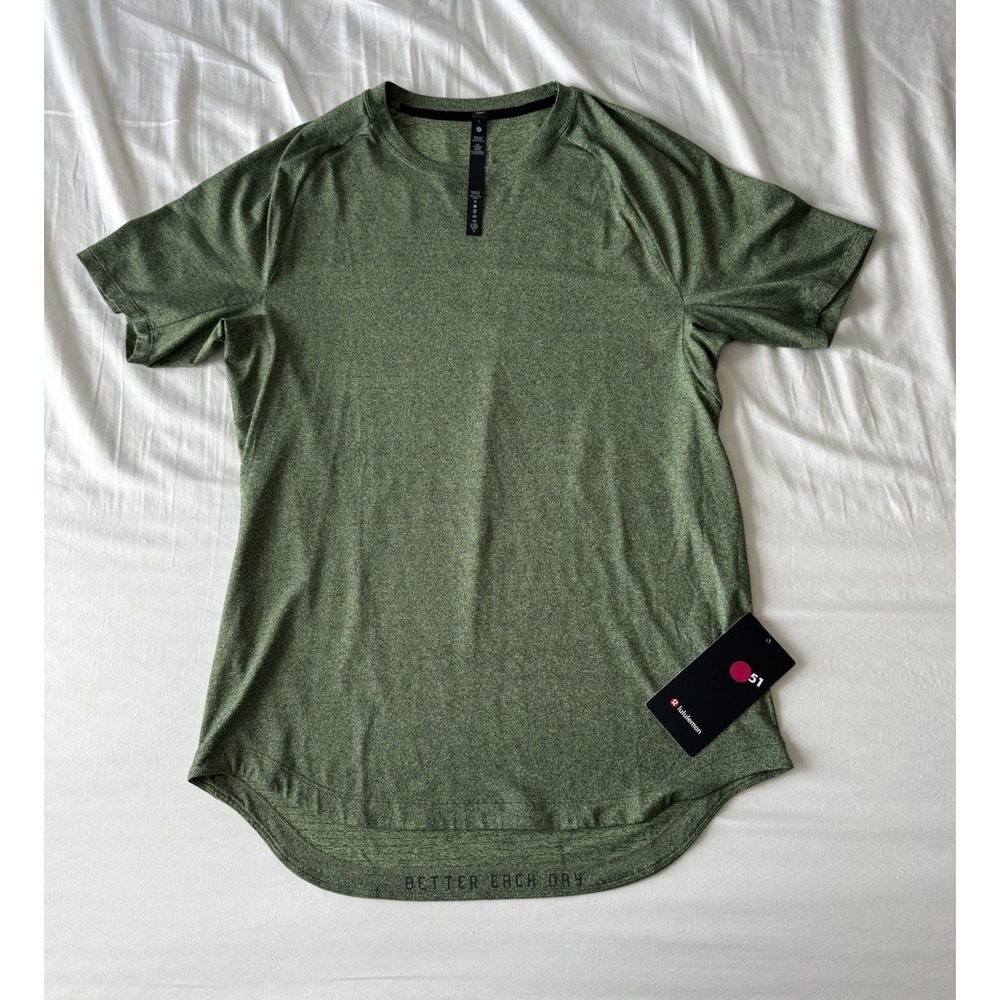 New Lululemon Drysense Shirt Size Large Green Athletic Gym Workout Run SS